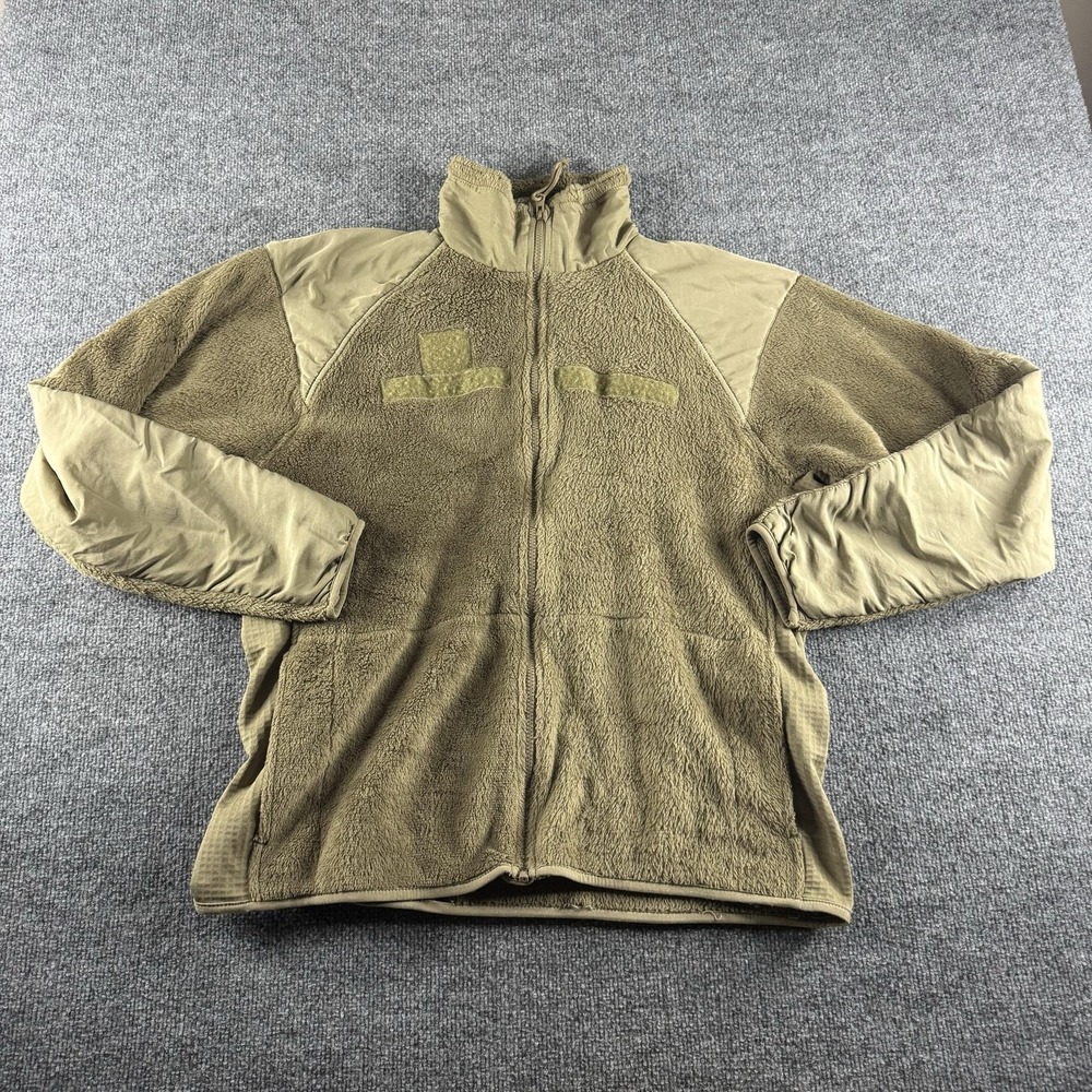 Polartec Jacket Mens M Long Coyote Fleece Military Cold Weather Full Zip US Army